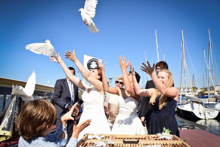 Wenn Zwei Frauen Heiraten Gleichgeschlechtliche Hochzeit Am Boot 