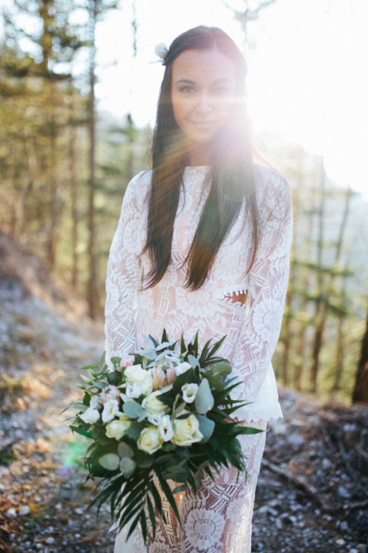 Boho Spitzenkleid lange ärmel